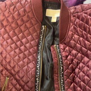 Michael Kors Burgundy Quilted Jacket